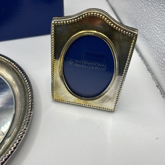 Vintage 3 PC Vanity Set Vase,Frame and Mirrored Tray International Silver Co. - Picture 2 of 6